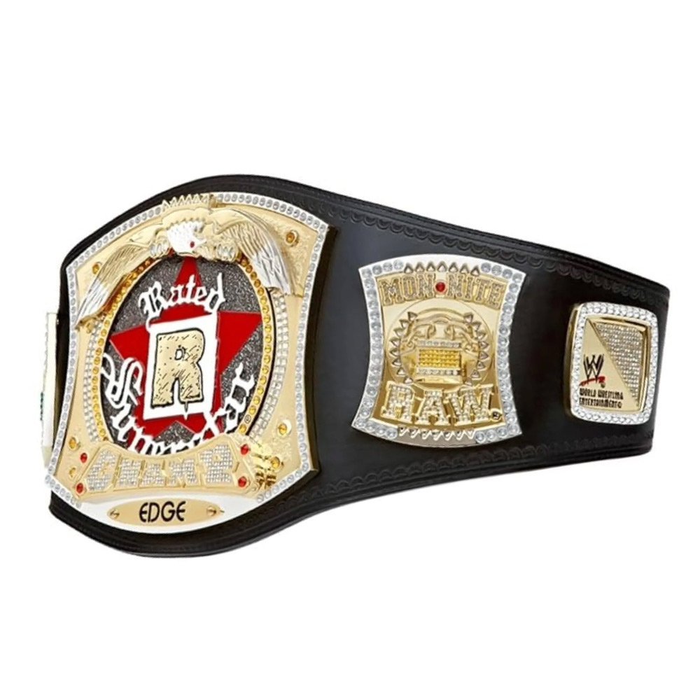 02-45.jpg WWE Edge Rated R Superstar World Wrestling Entertainment Championship Belt - Image 1