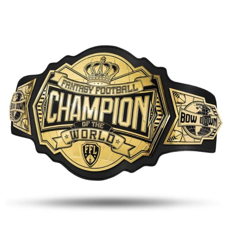 Fantasy Football Heavyweight Belt – World Heavyweight League Championship Belt (2MM Brass) – front view