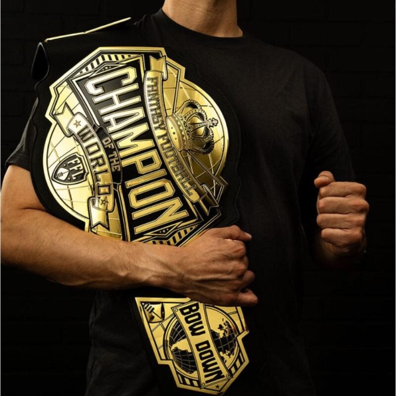 Fantasy Football Heavyweight Belt – World Heavyweight League Championship Belt (2MM Brass) – side view
