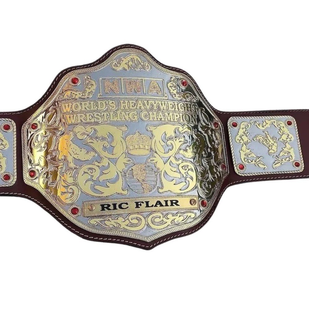 b1 NWA Worlds Heavyweight Wrestling Champion Title Belt – 2MM / 4MM Brass Plates - Image 1