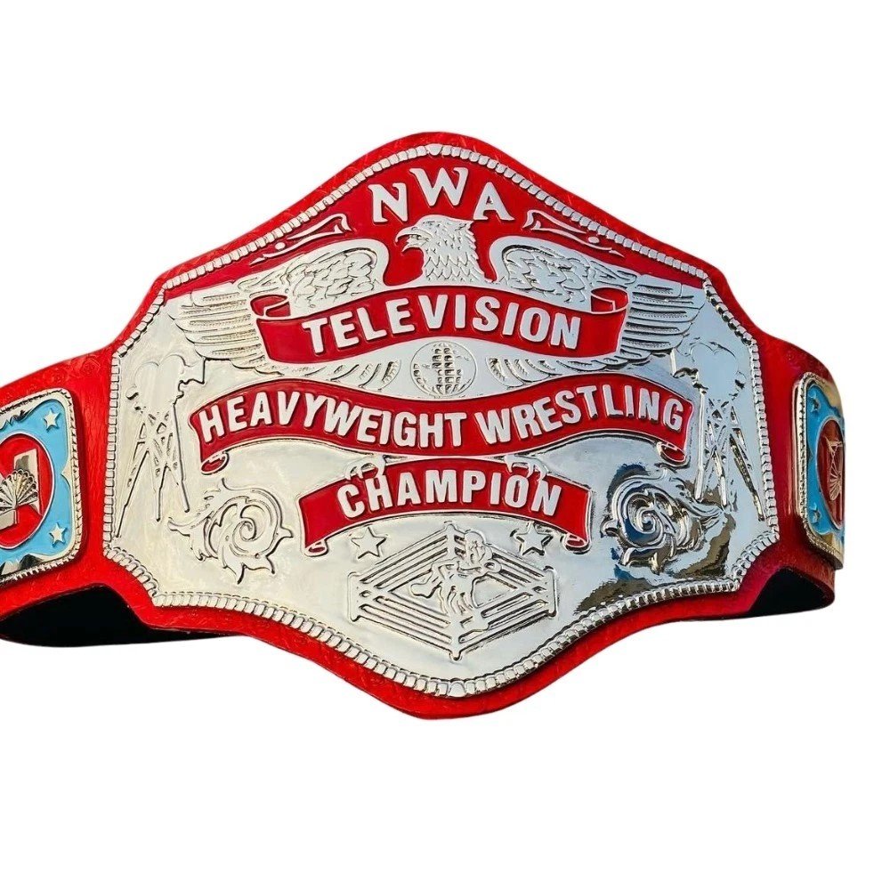 b2 NWA Television Heavyweight Wrestling Champion Title Belt – Adult Size (2MM / 4MM Brass) - Image 1
