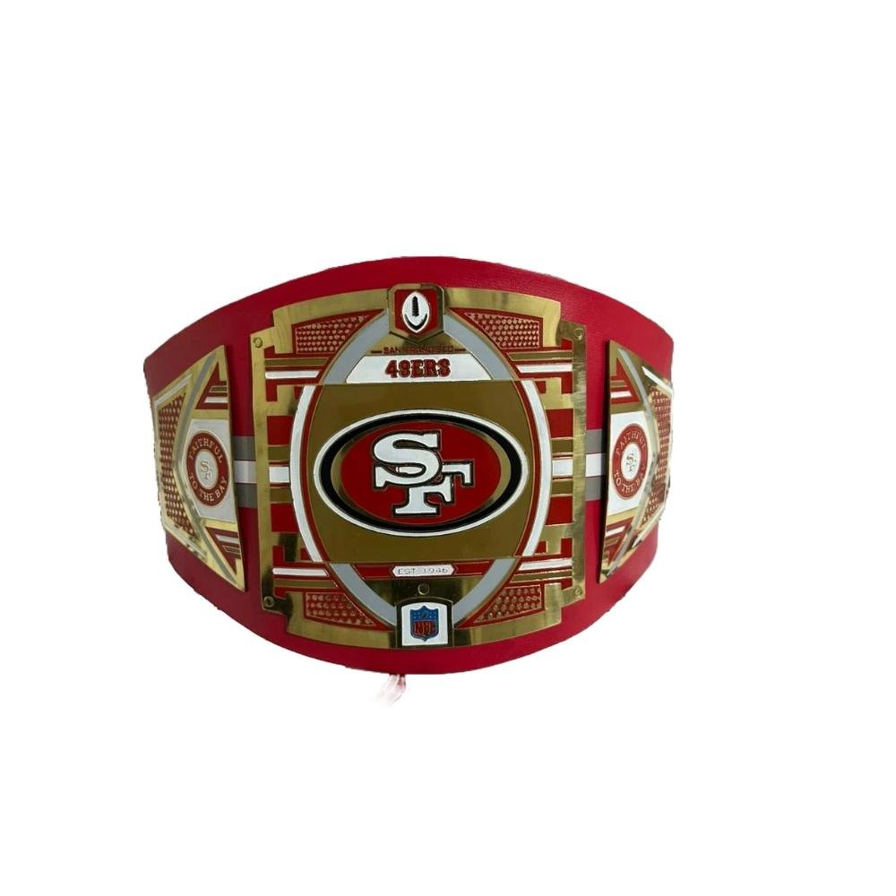 b1 San Francisco 49ers Super Bowl Championship Wrestling Belt – Football Replica Title Belt (2mm Brass) - Image 1