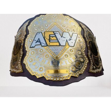 MJF AEW Championship Belt – Replica Title Belt (2MM/4MM Brass) – side view