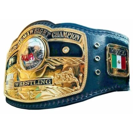 NWA Domed Globe Belt – World Heavyweight Championship Brass Replica – front view