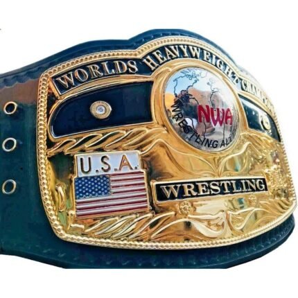 NWA Domed Globe Belt – World Heavyweight Championship Brass Replica – side view
