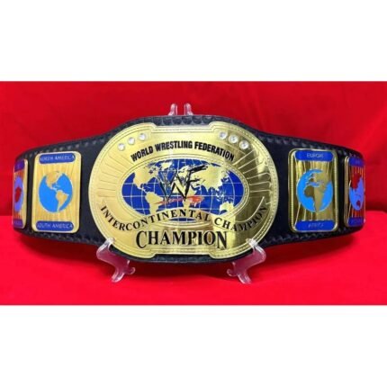 Oval Intercontinental Belt – Classic Wrestling Replica Title Belt (2MM/4MM Brass) – front view