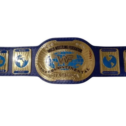 Oval Intercontinental Championship Replica – Brass Title Belt with 2MM or 4MM Plates – front view