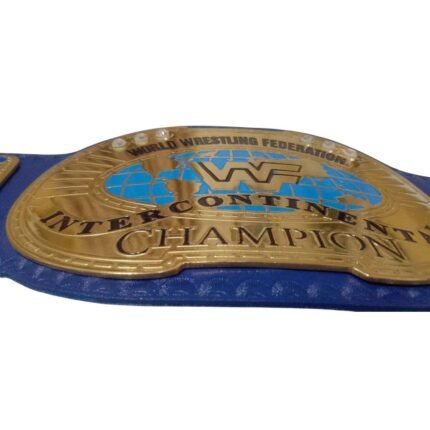 Oval Intercontinental Championship Replica – Brass Title Belt with 2MM or 4MM Plates – side view