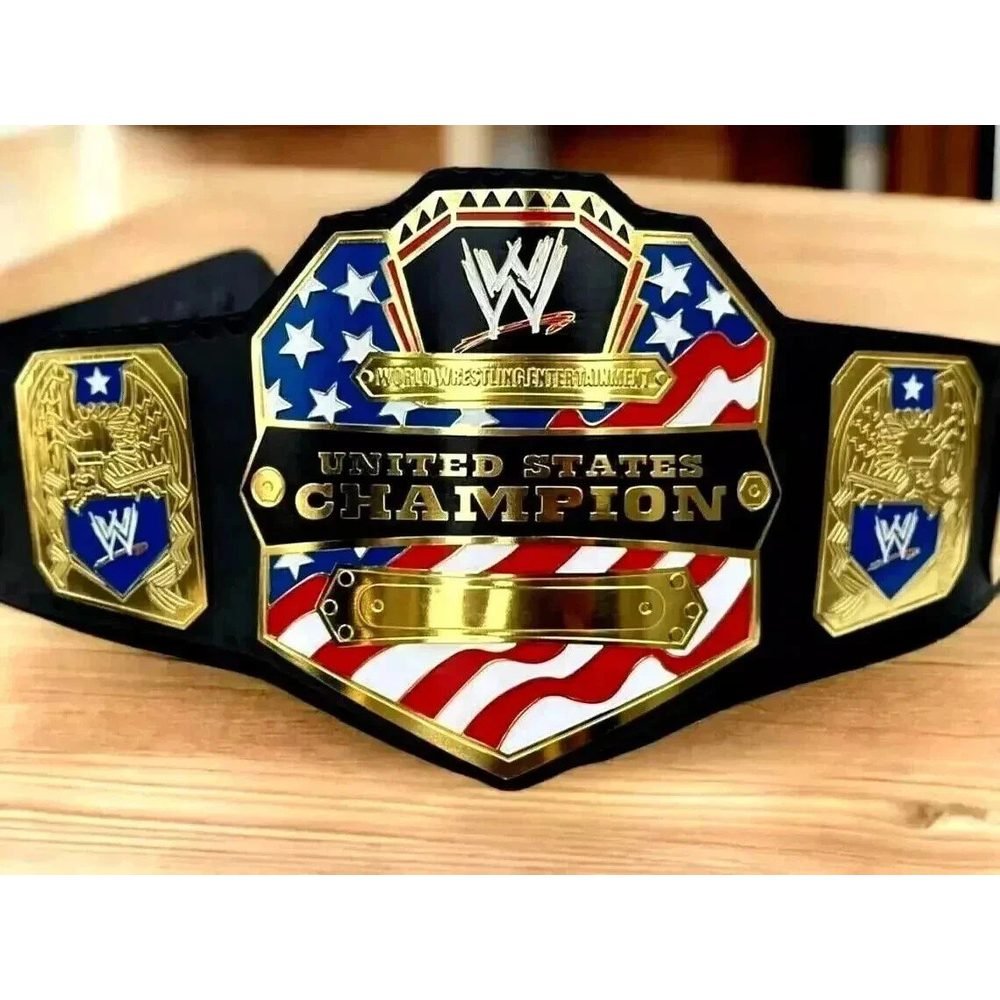 us-championship-belt-replica-front-view US Championship Belt Replica – United States Title Belt (2MM/4MM) – front view